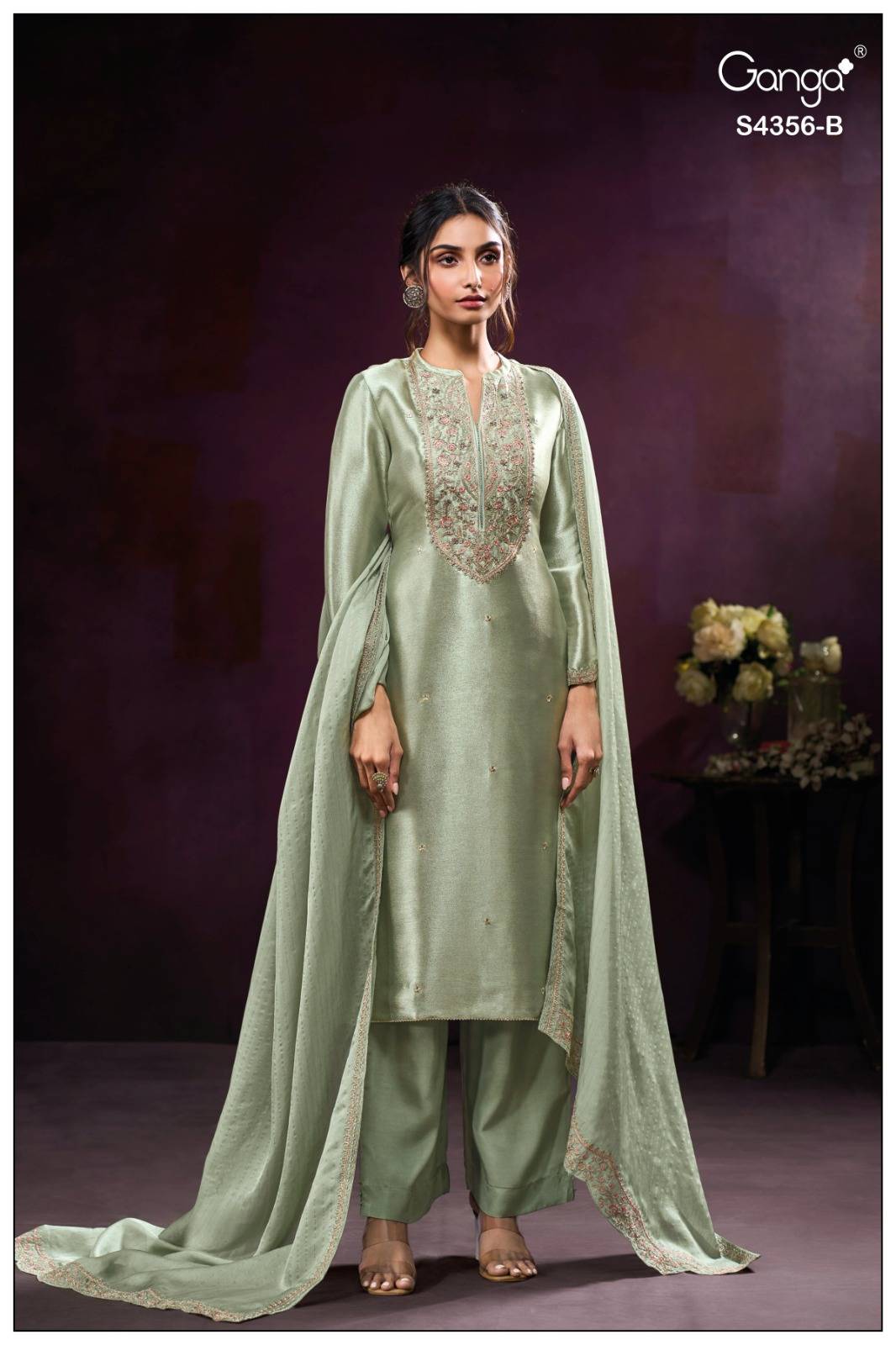 TVEYA 4356 Series By GANGA FASHION Stylish Beautiful Colourful PURE BEMBERG SILK Dresses At Wholesale Price